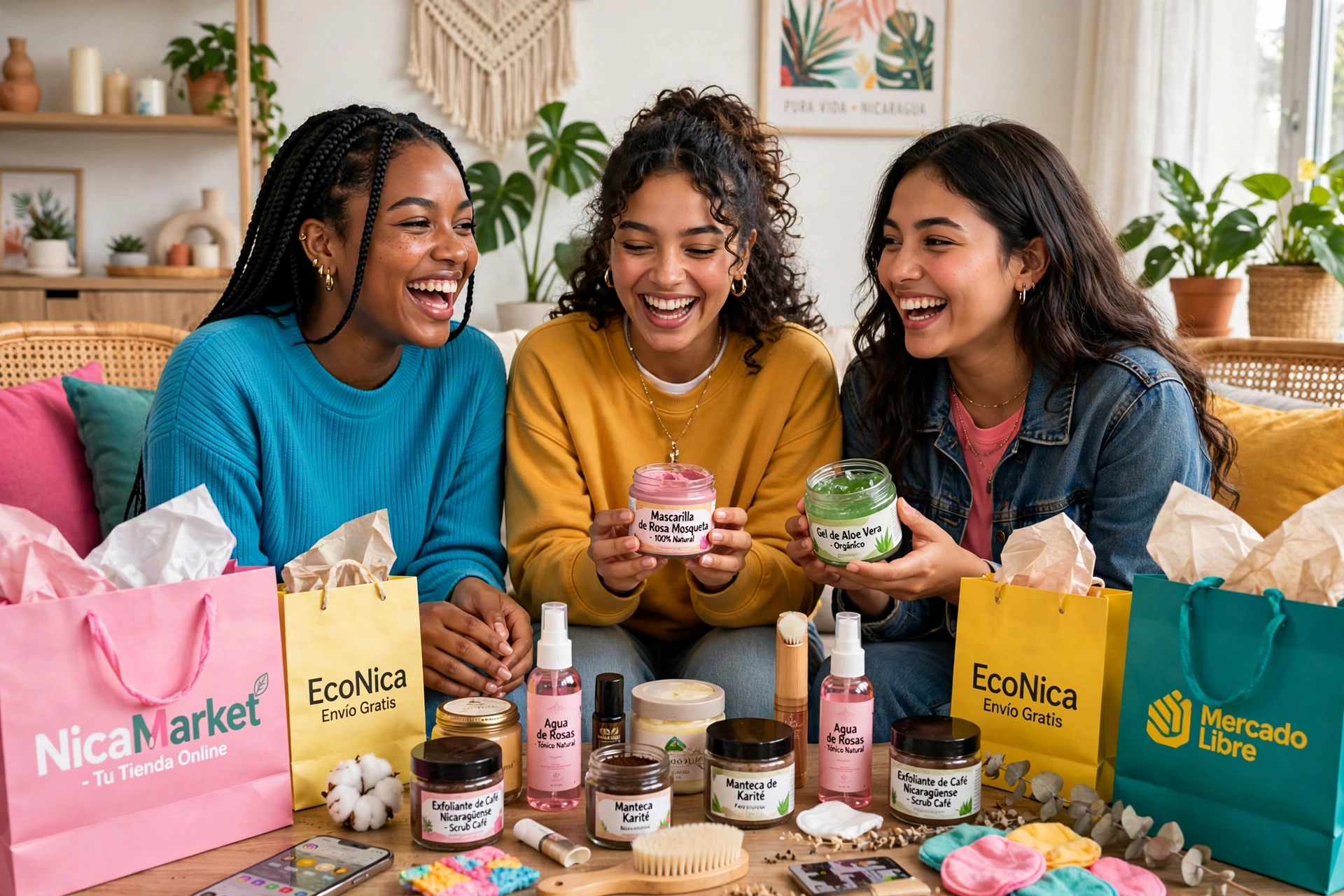 Clientes disfrutando productos de una marca nicaragüense